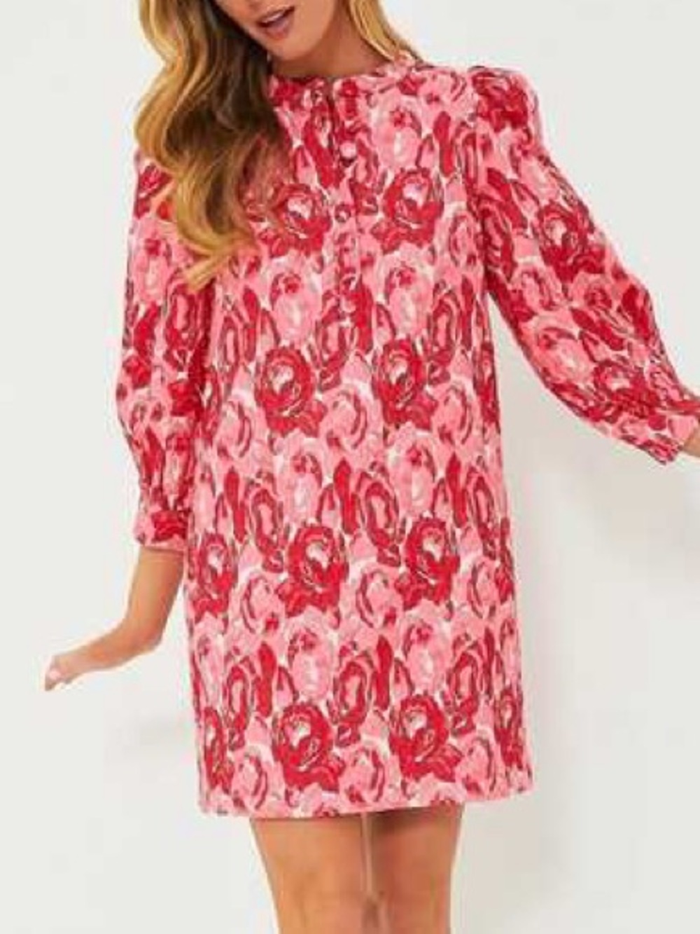 NWT Tuckernuck XXL Pomander Place Samantha Jacquard Red Pink Floral Shift Dress